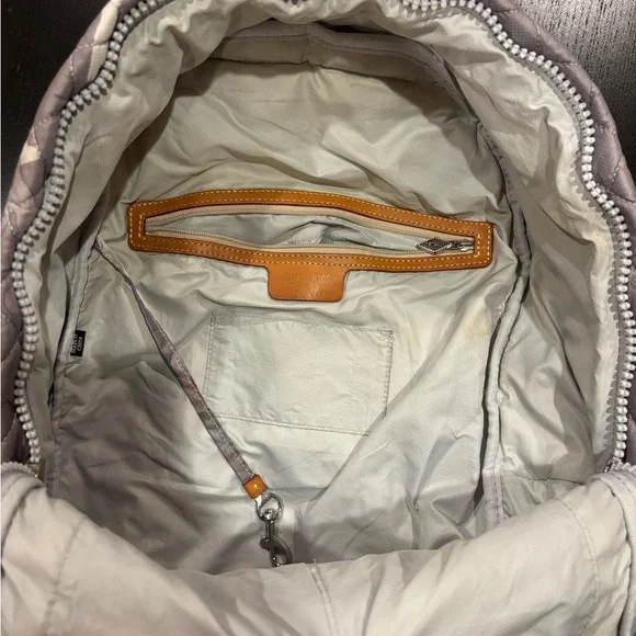 MZ Wallace Quilted Camouflage Backpack - Gray and Cream - Picture 6 of 6